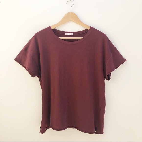 rag & bone Tops - Rag & Bone Burgandy Crewneck Short Sleeve Tee L